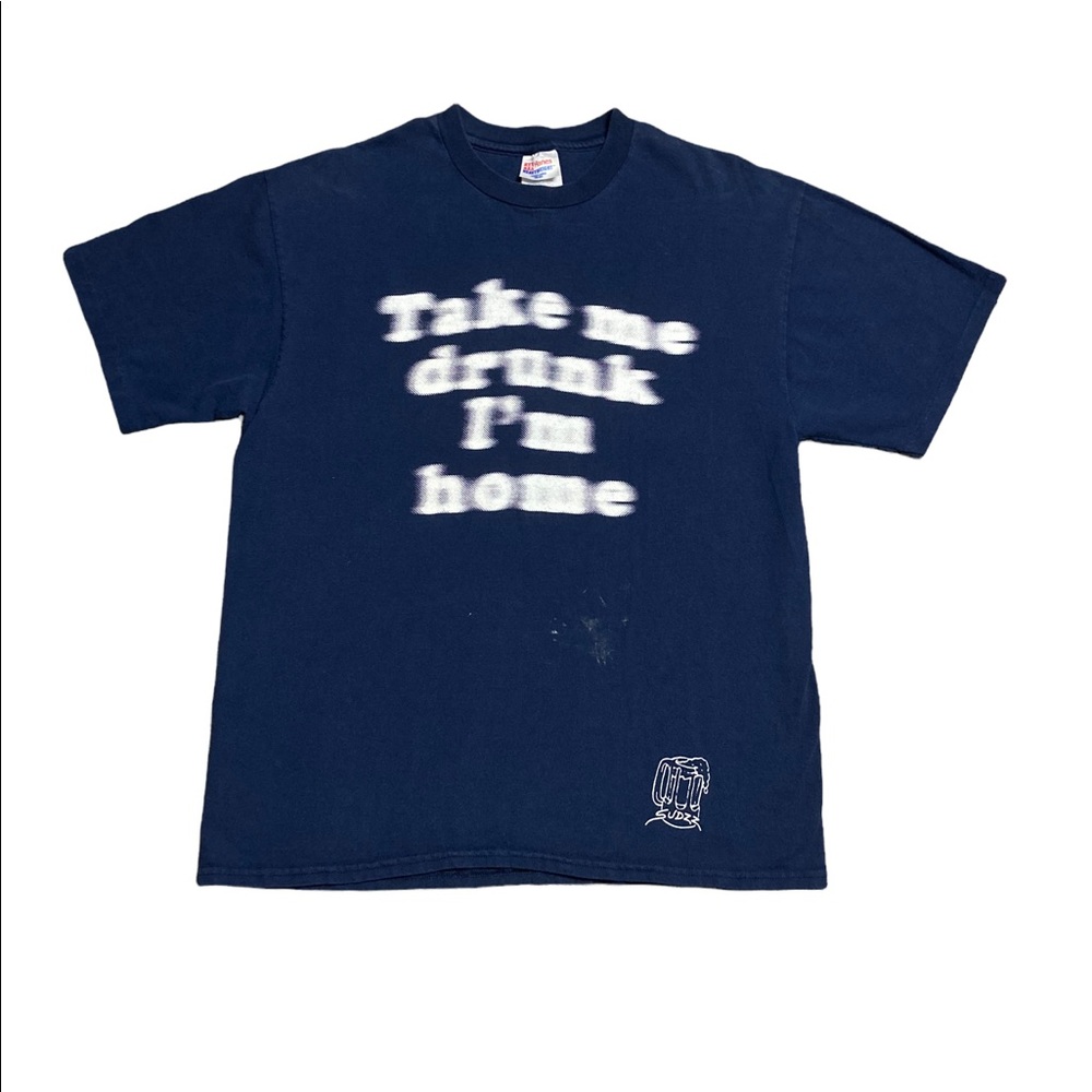 Vintage Take Me Drunk I’m Home Large T Shirt